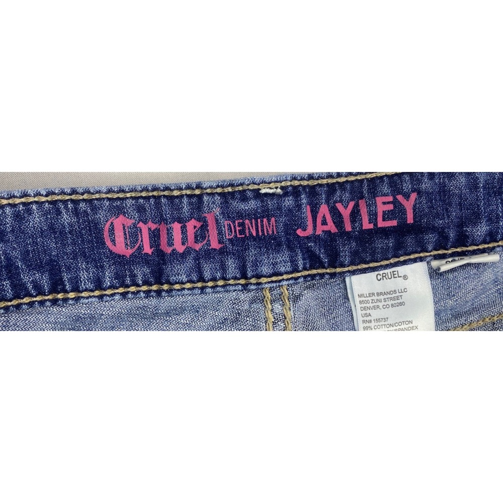 Cruel Denim Jayley Flare Jeans Womens 28/5 L Blue Excellent Contrast Stitch - Picture 7 of 9